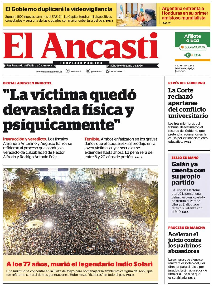 Media Panel - Developments and Systems | ESTACION PUNTOARG - Tapa del diario Ancasti