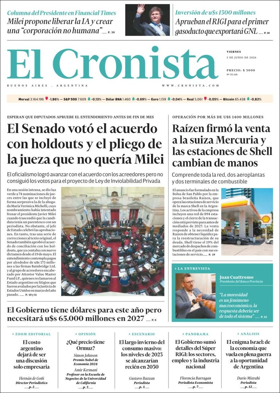 Media Panel - Developments and Systems | ESTACION PUNTOARG - Tapa del diario El Cronista