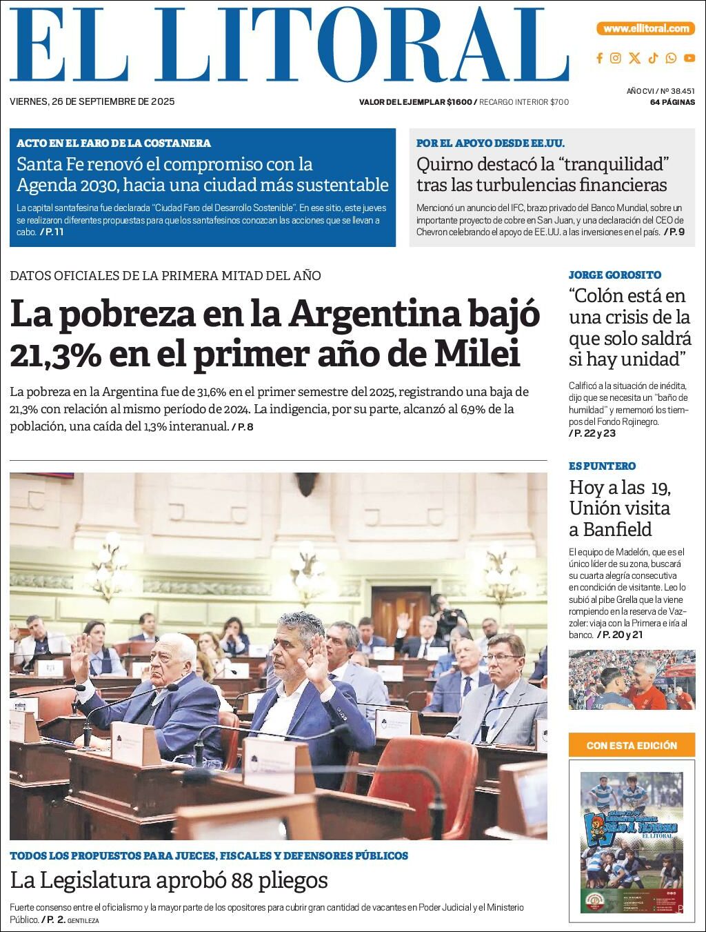 Media Panel - Developments and Systems | ESTACION PUNTOARG - Tapa del diario El Litoral