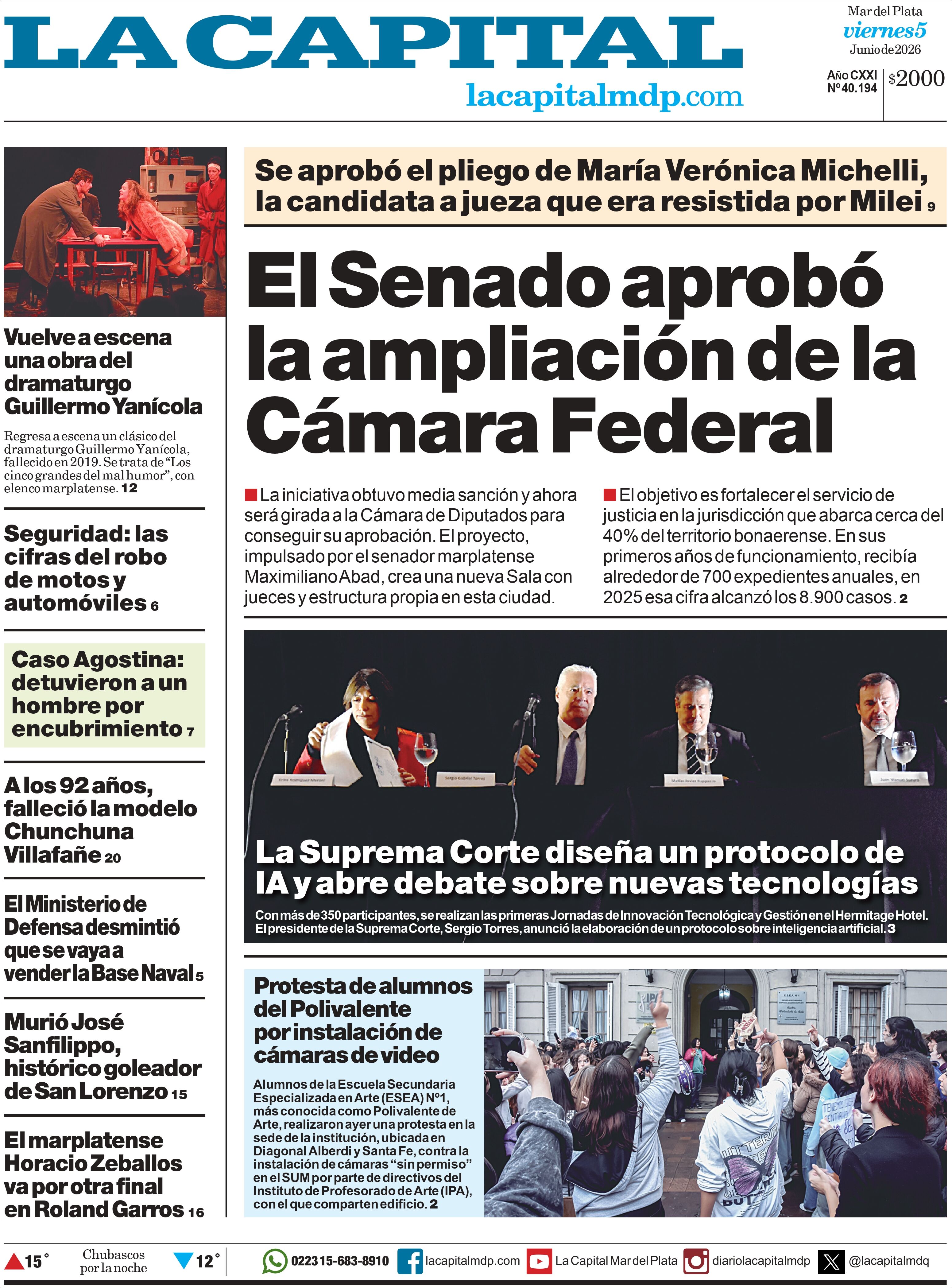 Media Panel - Developments and Systems | ESTACION PUNTOARG - Tapa del diario La Capital